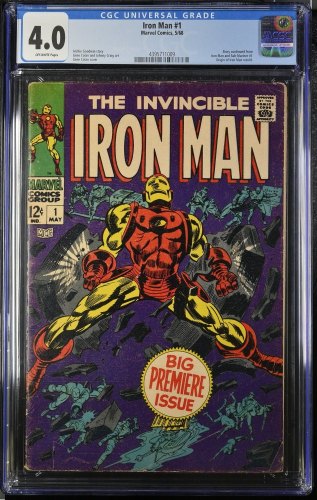 Iron Man (1968) #1 CGC VG 4.0 Off White Origin Retold! Stan Lee!