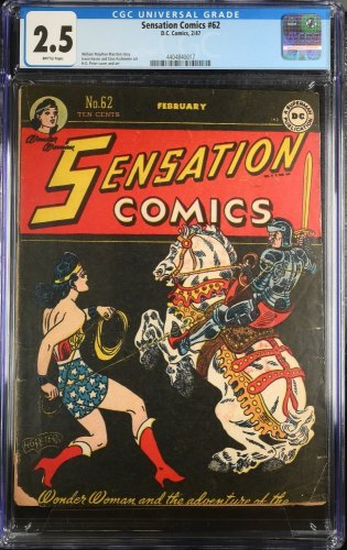 Sensation Comics #62 CGC GD+ 2.5 Early Wonder Woman! Harry Peter Cover!