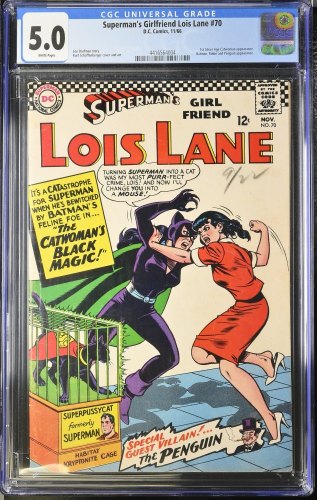 Superman's Girl Friend, Lois Lane #70 CGC VG/FN 5.0 White Pages 1st SA Catwoman