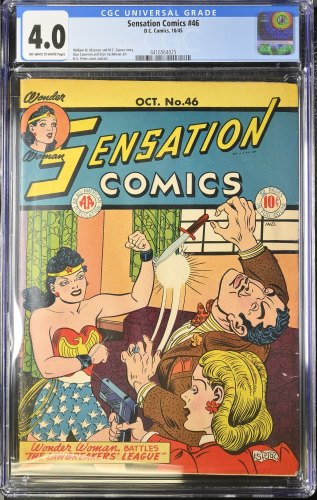 Sensation Comics #46 CGC VG 4.0 Off White to White Golden Age Wonder Woman!