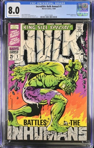 Incredible Hulk Annual (1968) #1 CGC VF 8.0 Classic Cover! Steranko!