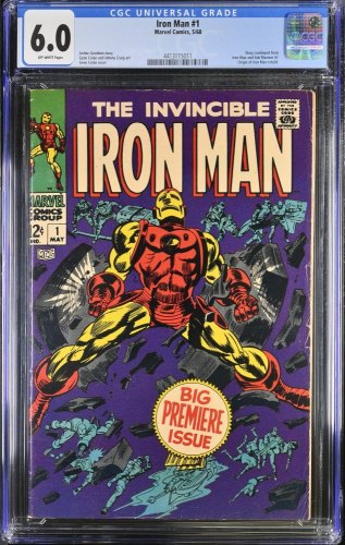 Iron Man (1968) #1 CGC FN 6.0 Off White Origin Retold! Stan Lee!