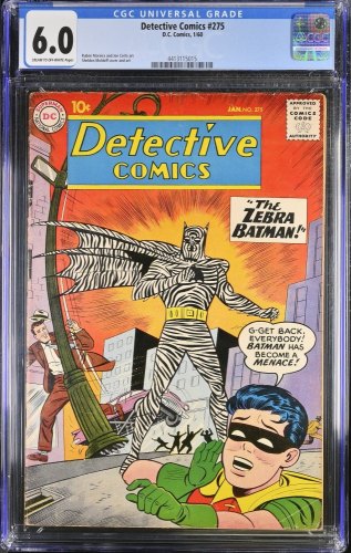 Detective Comics #275 CGC FN 6.0 1st Appearance Zebra Batman!