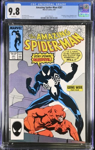 Amazing Spider-Man #287 CGC NM/M 9.8 White Pages Daredevil!