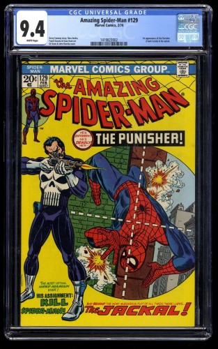 Cover Scan: Amazing Spider-Man #129 CGC NM 9.4 White Perfect Centering! - Item ID #34251