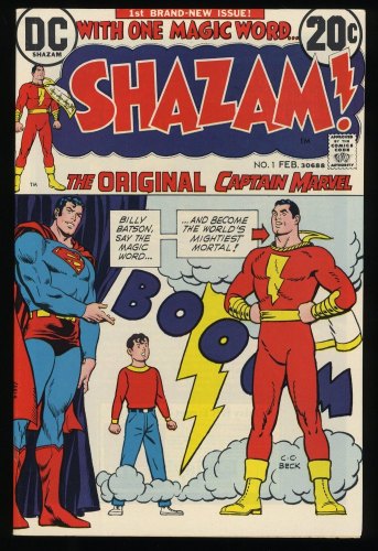 Cover Scan: Shazam! #1 VF+ 8.5 Origin and Return Captain Marvel! C. C. Beck Cover! - Item ID #235870