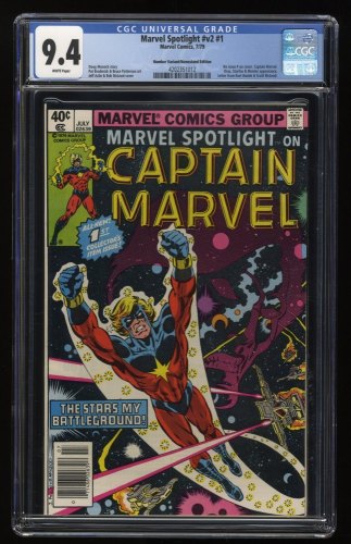 Cover Scan: Marvel Spotlight (1979) #1 CGC NM 9.4 Number/Newsstand Variant Captain Marvel! - Item ID #278354