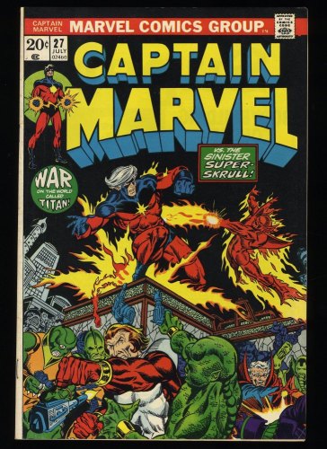 Cover Scan: Captain Marvel #27 VF/NM 9.0 3rd Thanos! 1st Starfox! - Item ID #326613