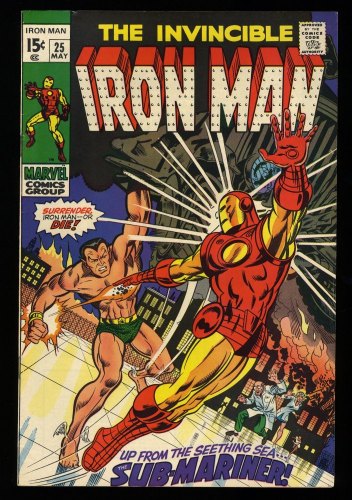 Cover Scan: Iron Man #25 VF+ 8.5 Vs Sub-Mariner! - Item ID #329052