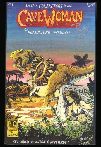 Cover Scan: Cavewoman #1 VF+ 8.5 Signed! Basement Comics! Budd Root Art! - Item ID #345186