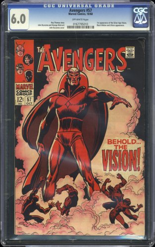 Cover Scan: Avengers #57 CGC FN 6.0 Off White 1st Appearance Vision! Buscema Cover! - Item ID #358469