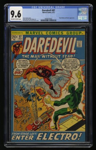 Cover Scan: Daredevil #87 CGC NM+ 9.6 Black Widow and Electro Appearance! - Item ID #363426