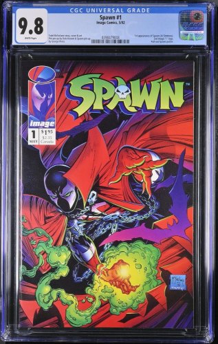 Cover Scan: Spawn #1 CGC NM/M 9.8 White Pages McFarlane 1st Appearance Al Simmons! - Item ID #363878