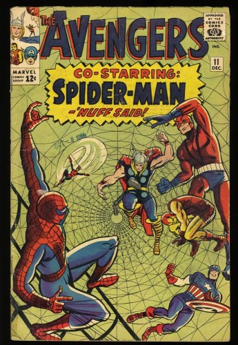 Cover Scan: Avengers #11 VG+ 4.5 2nd Appearance Kang Spider-Man Crossover! - Item ID #367440