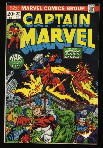 Cover Scan: Captain Marvel #27 VF- 7.5 3rd Thanos! 1st Starfox! - Item ID #371056