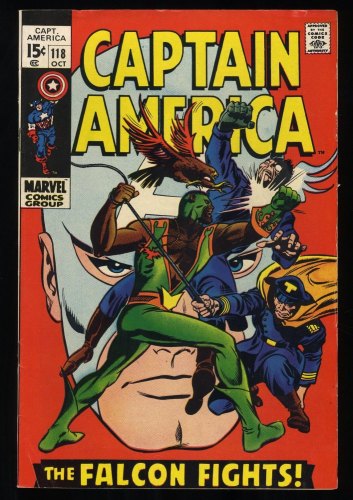 Cover Scan: Captain America #118 FN 6.0 2nd Appearance Falcon! Red Skull! - Item ID #372026