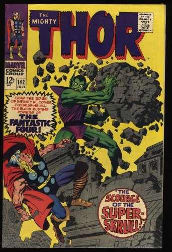 Cover Scan: Thor #142 VF- 7.5 Scourge Super Skrull! Jack Kirby! - Item ID #372230