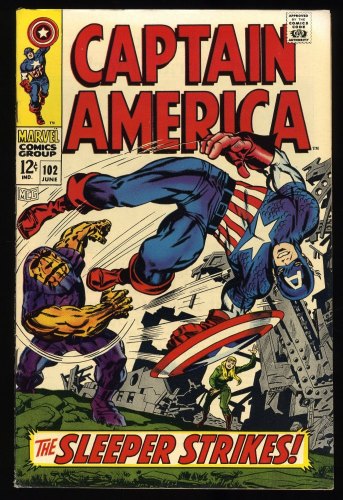 Cover Scan: Captain America #102 VF- 7.5 Red Skull and Sleeper! - Item ID #373015