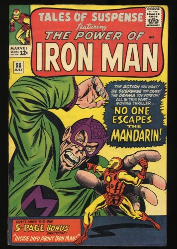 Cover Scan: Tales Of Suspense #55 FN/VF 7.0 (Restored) Iron Man! Mandarin Appearance! - Item ID #373041