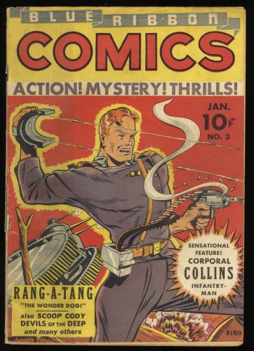Cover Scan: Blue Ribbon Comics #3 GD+ 2.5 Very Scarce Early Blue Ribbon from 1940! - Item ID #373391