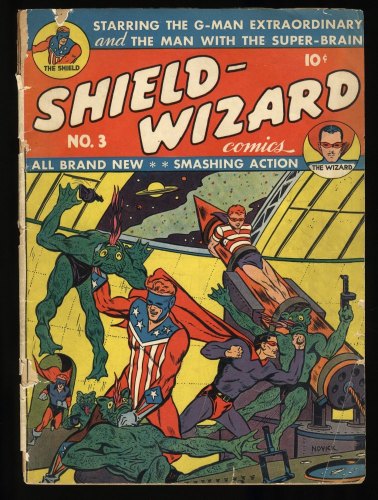 Cover Scan: Shield-Wizard Comics #3 GD 2.0 Early Golden Age Superhero! - Item ID #373408