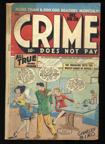 Cover Scan: Crime Does Not Pay #58 GD/VG 3.0 Face Slap Cover! Cover by Charles Biro! - Item ID #373565