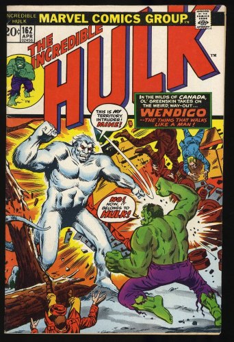 Cover Scan: Incredible Hulk #162 FN+ 6.5 1st Appearance of Wendigo! - Item ID #376516