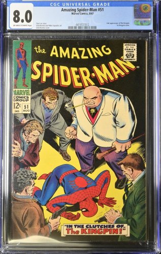 Cover Scan: Amazing Spider-Man #51 CGC VF 8.0 Off White to White 2nd Appearance Kingpin! - Item ID #377078