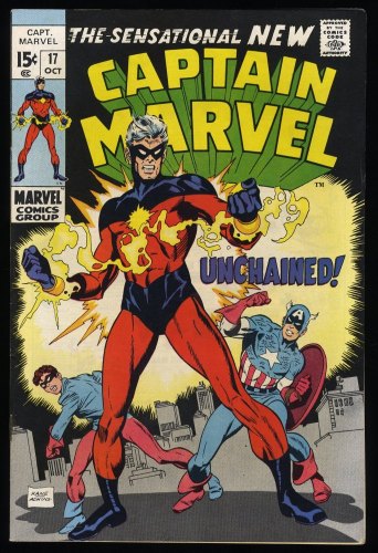 Cover Scan: Captain Marvel (1968) #17 VF 8.0 New Costume! Avengers Cameo! - Item ID #377448