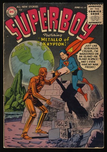 Cover Scan: Superboy #49 VG 4.0 Metallo of Krypton! - Item ID #377859