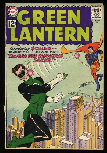 Cover Scan: Green Lantern #14 VG 4.0 1st Appearance Sonar! Supersonic Punch! - Item ID #378068