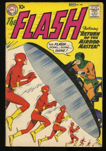 Cover Scan: Flash #109 FN- 5.5 2nd Appearance Mirror Master! - Item ID #378137