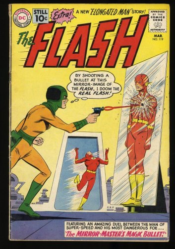 Cover Scan: Flash #119 VG/FN 5.0 Mirror Master Cover! Magic Bullet! - Item ID #378153