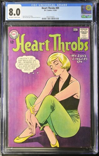 Cover Scan: Heart Throbs #89 CGC VF 8.0 Off White to White Classic Cover! - Item ID #380467