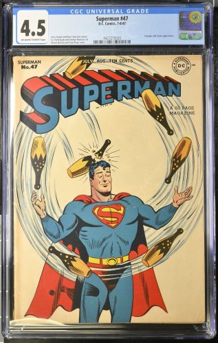 Cover Scan: Superman #47 CGC VG+ 4.5 Lois Lane! The Toyman! Boring/Kaye Cover - Item ID #380484