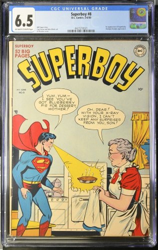 Cover Scan: Superboy #8 CGC FN+ 6.5 Off White to White 1st Appearance Superbaby! - Item ID #380485
