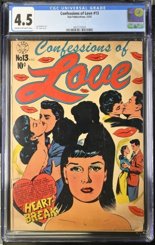 Cover Scan: Confessions of Love #13 CGC VG+ 4.5 Classic L.B. Cole Romance Cover! - Item ID #380488