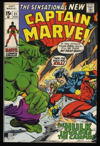 Cover Scan: Captain Marvel #21 FN/VF 7.0 Hulk Appearance! - Item ID #380513