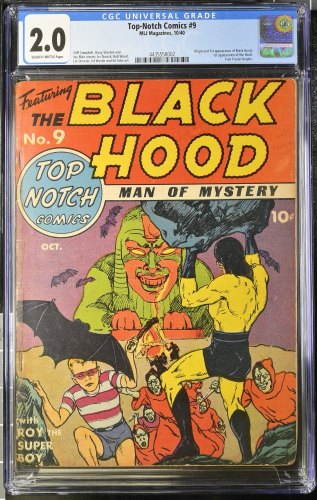 Cover Scan: Top Notch Comics #9 CGC GD 2.0 Origin and 1st Appearance Black Hood! - Item ID #381356