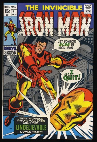 Cover Scan: Iron Man #21 VF- 7.5 1st App. Eddie March! Crimson Dynamo! - Item ID #381374