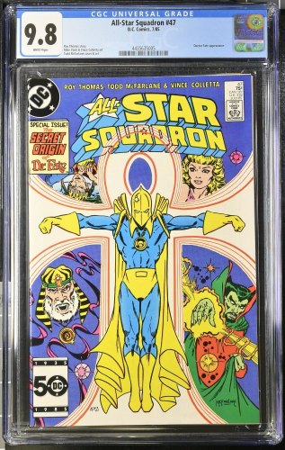 Cover Scan: All-Star Squadron #47 CGC NM/M 9.8 White Pages McFarlane Origin Doctor Fate! - Item ID #382255