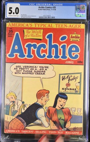 Cover Scan: Archie Comics #35 CGC VG/FN 5.0 Sitting It Out! Bill Vigoda Cover Art! - Item ID #382769