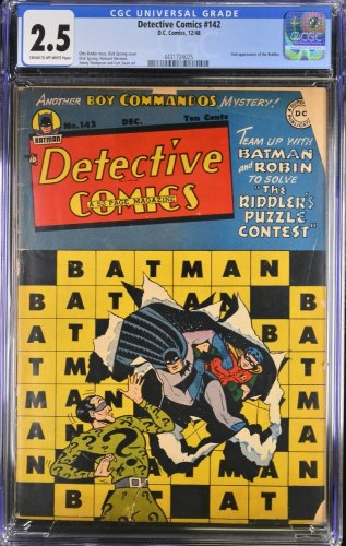 Cover Scan: Detective Comics #142 CGC GD+ 2.5 2nd Appearance of the Riddler! - Item ID #382778