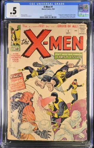 Cover Scan: X-Men (1963) #1 CGC P 0.5 Complete! Origin 1st Appearance of Magneto!  - Item ID #383043
