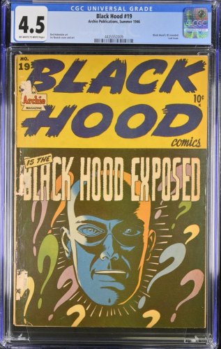 Cover Scan: Black Hood Comics #19 CGC VG+ 4.5 Last Issue Black Hood Revealed! - Item ID #384762