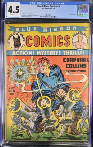 Cover Scan: Blue Ribbon Comics #5 CGC VG+ 4.5 Off White Classic Cover! - Item ID #384764