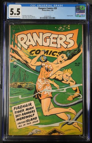 Cover Scan: Rangers Comics #39 CGC FN- 5.5 Cream To Off White Lingerie Panels! - Item ID #385007