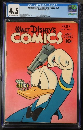Cover Scan: Walt Disney's Comics And Stories #69 CGC VG+ 4.5 Off White to White - Item ID #385009