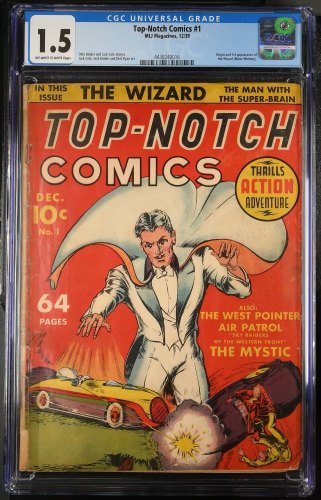 Cover Scan: Top Notch Comics #1 CGC FA/GD 1.5 Off White to White 1st Appearance The Wizard! - Item ID #385021