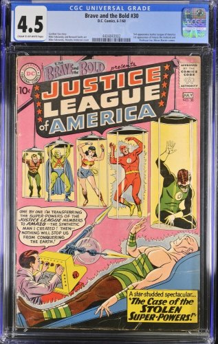 Cover Scan: Brave And The Bold #30 CGC VG+ 4.5 Cream To Off White JLA! 1st App. of Amazo! - Item ID #385032